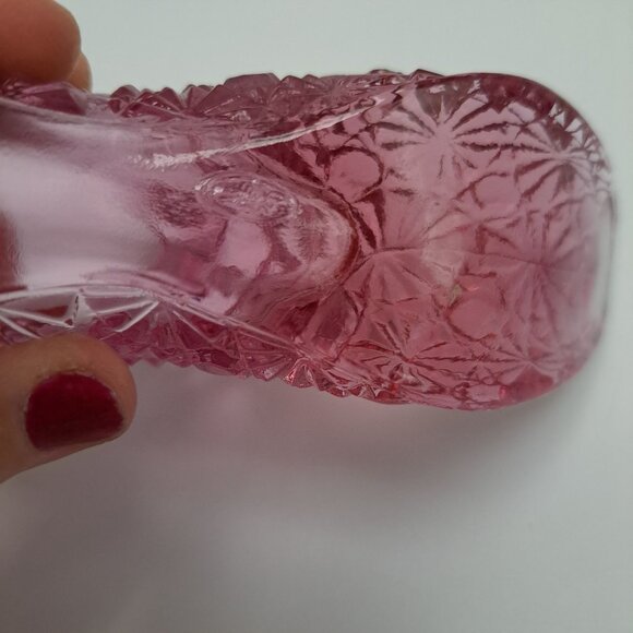 Fenton Pink Glass Shoe Slipper Daisy Button Decorative Collectible Vintage - Picture 9 of 11